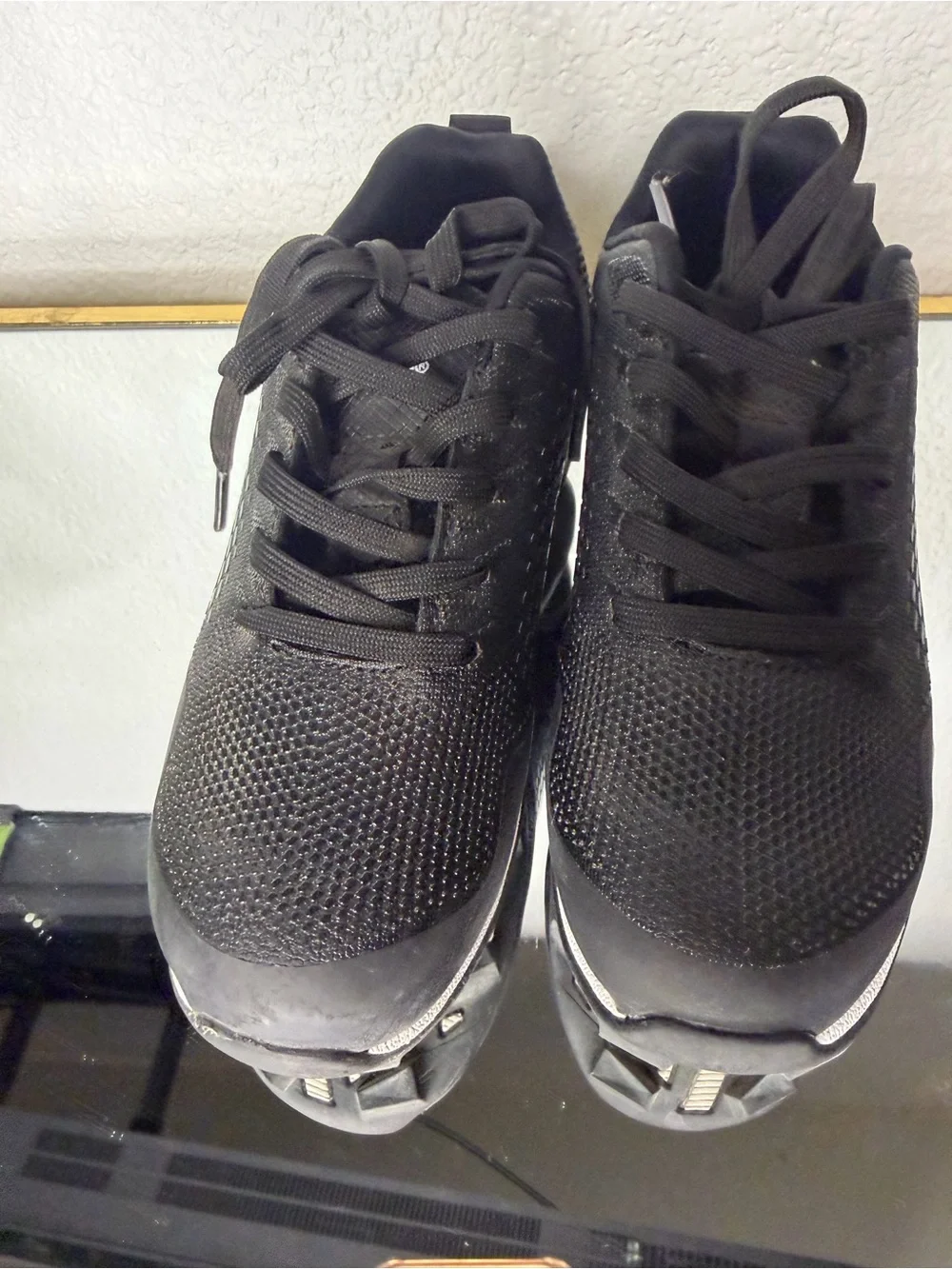 Kids' Black Lace-Up Athletic Sneakers